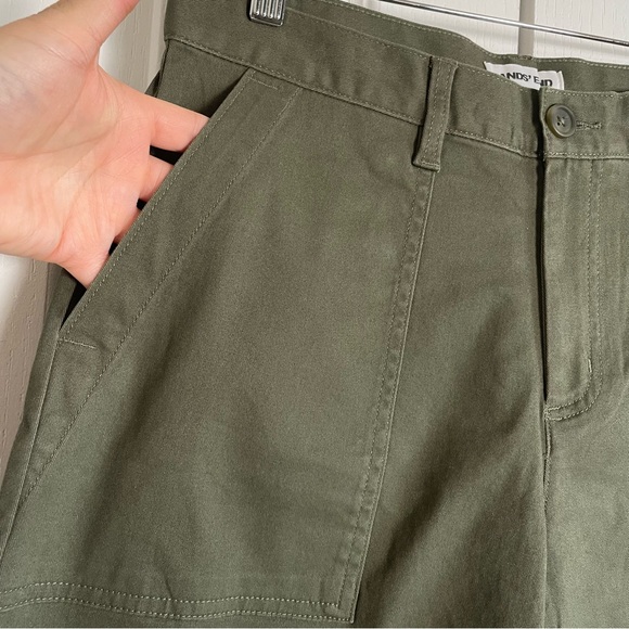 NWOT Lands’ End Chino Barrel Leg Utility Ankle Pants Women’s 8P Green Lagenlook - Picture 5 of 16